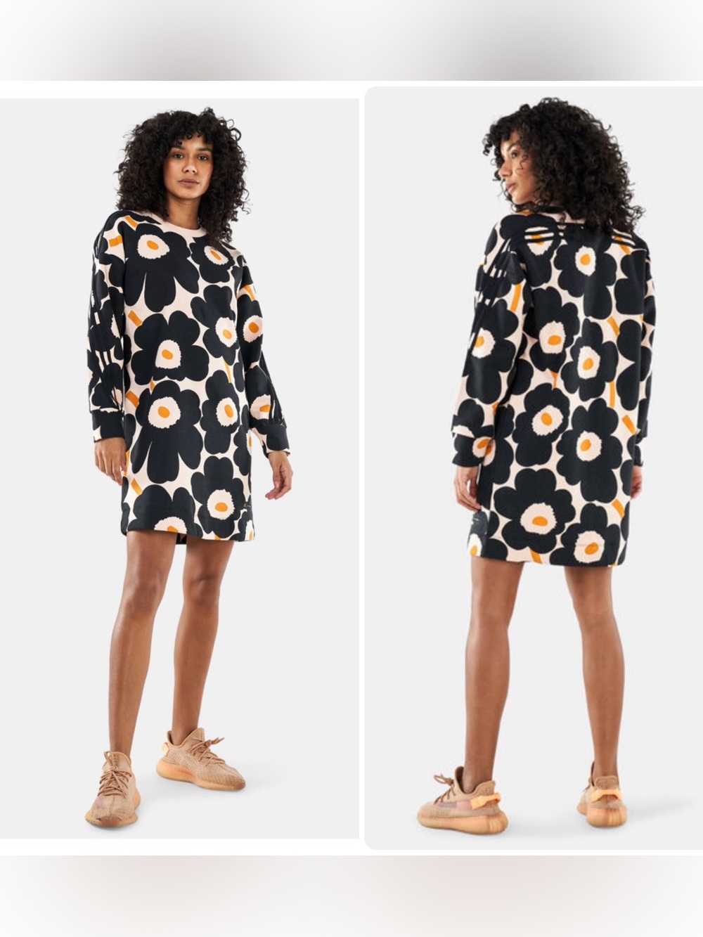 Adidas x Marimekko Unikko Floral Sweatshirt Long Sleeves Dress Size M